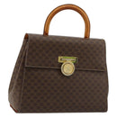 CELINE Macadam Canvas Medallion Hand Bag PVC Leather Brown Gold Auth 180312A-1
