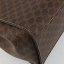 CELINE Macadam Canvas Medallion Hand Bag PVC Leather Brown Gold Auth 180312A-16