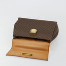 CELINE Macadam Canvas Medallion Hand Bag PVC Leather Brown Gold Auth 180312A-10