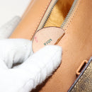 CELINE Macadam Canvas Medallion Hand Bag PVC Leather Brown Gold Auth 180312A-12