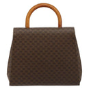 CELINE Macadam Canvas Medallion Hand Bag PVC Leather Brown Gold Auth 180312A-2