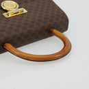CELINE Macadam Canvas Medallion Hand Bag PVC Leather Brown Gold Auth 180312A-7