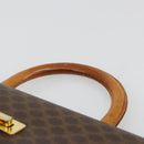 CELINE Macadam Canvas Medallion Hand Bag PVC Leather Brown Gold Auth 180312A-8