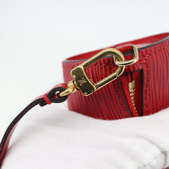 LOUIS VUITTON Epi Soufflot Pouch Accessory Pouch Red LV Auth 180314