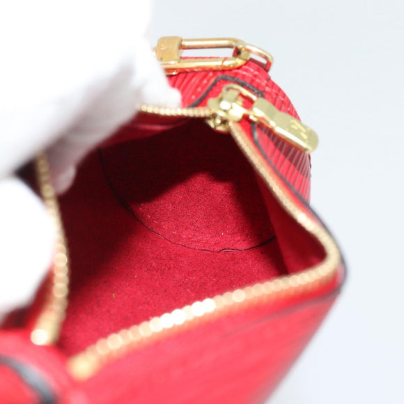 LOUIS VUITTON Epi Soufflot Pouch Accessory Pouch Red LV Auth 180314