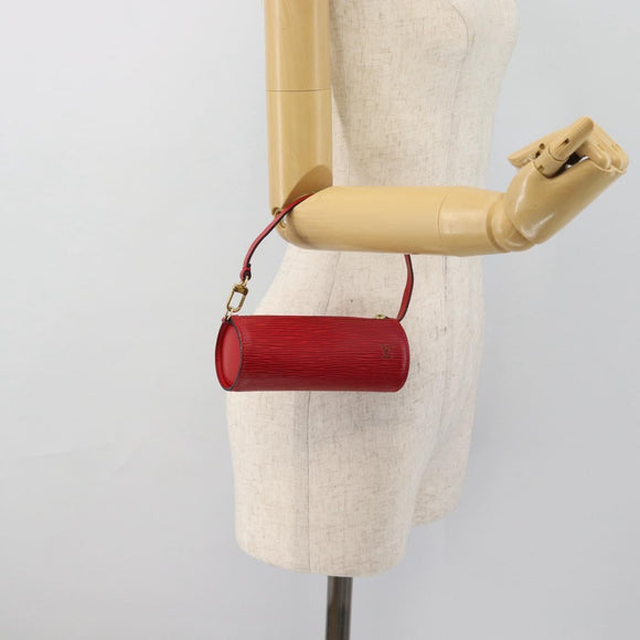 LOUIS VUITTON Epi Soufflot Pouch Accessory Pouch Red LV Auth 180314