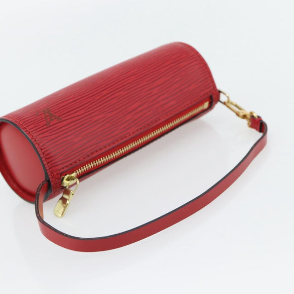 LOUIS VUITTON Epi Soufflot Pouch Accessory Pouch Red LV Auth 180314