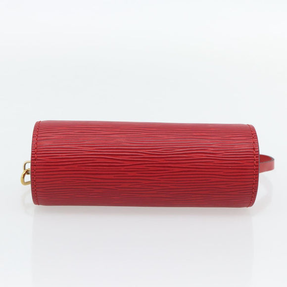 LOUIS VUITTON Epi Soufflot Pouch Accessory Pouch Red LV Auth 180314