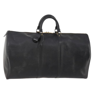 LOUIS VUITTON Epi Keepall 55 Boston Bag Noir Black M42952 LV Auth 180315A
