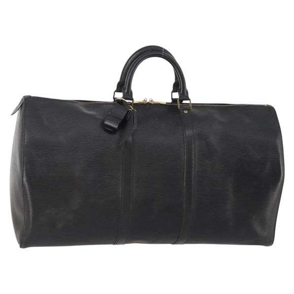 LOUIS VUITTON Epi Keepall 55 Boston Bag Noir Black M42952 LV Auth 180315A