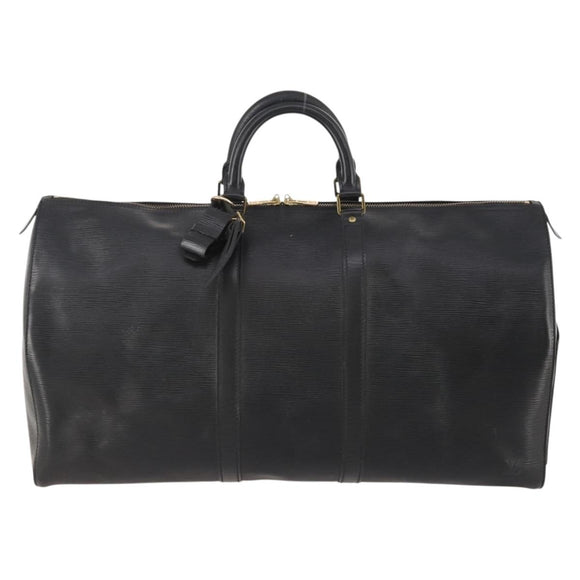 LOUIS VUITTON Epi Keepall 55 Boston Bag Noir Black M42952 LV Auth 180315A
