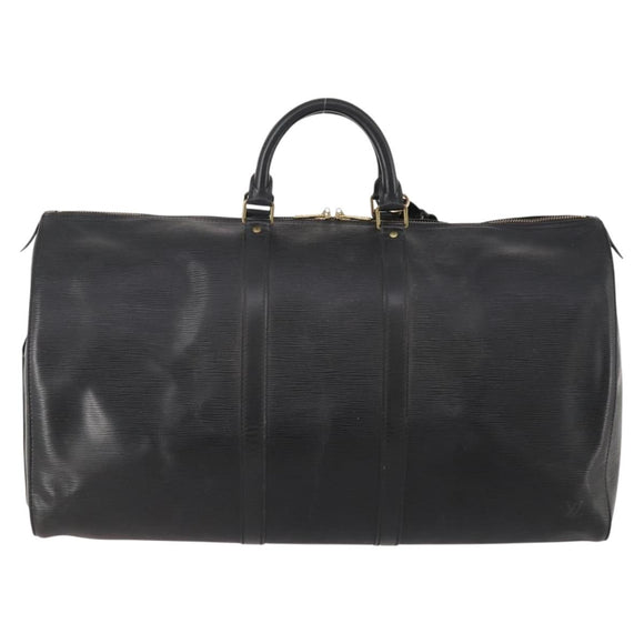 LOUIS VUITTON Epi Keepall 55 Boston Bag Noir Black M42952 LV Auth 180315A