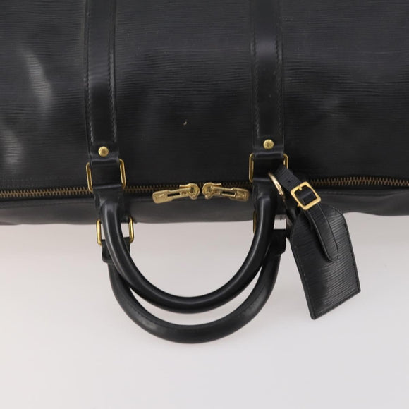 LOUIS VUITTON Epi Keepall 55 Boston Bag Noir Black M42952 LV Auth 180315A