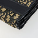 Christian Dior Trotter Canvas Shoulder Bag Navy Gold Auth 180324-10