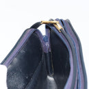 Christian Dior Trotter Canvas Shoulder Bag Navy Gold Auth 180324-17