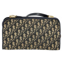 Christian Dior Trotter Canvas Shoulder Bag Navy Gold Auth 180324-3