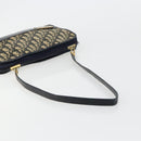 Christian Dior Trotter Canvas Shoulder Bag Navy Gold Auth 180324-7