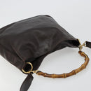 GUCCI Bamboo Shoulder Bag Leather 2way Brown Gold 001 1638 Auth 180326-6