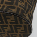 FENDI Zucca Canvas Vanity Hand Bag Black Brown Auth 180329-12