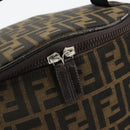 FENDI Zucca Canvas Vanity Hand Bag Black Brown Auth 180329-14