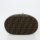 FENDI Zucca Canvas Vanity Hand Bag Black Brown Auth 180329-9