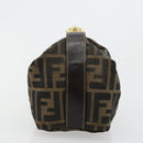FENDI Zucca Canvas Vanity Hand Bag Black Brown Auth 180330-5