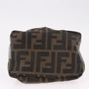 FENDI Zucca Canvas Vanity Hand Bag Black Brown Auth 180330-7