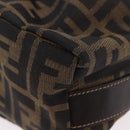 FENDI Zucca Canvas Vanity Hand Bag Black Brown Auth 180330-9