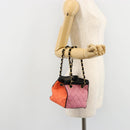 CHANEL Matelasse Chain Shoulder Bag Straw Multicolor Gold CC Auth 180344A-22