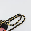 CHANEL Matelasse Chain Shoulder Bag Straw Multicolor Gold CC Auth 180344A-8