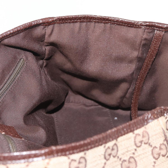 GUCCI GG Canvas Web Sherry Lijn Handtas Beige 145810 Auth 180354