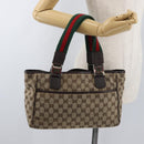 GUCCI GG Canvas Web Sherry Lijn Handtas Beige 145810 Auth 180354-22
