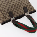 GUCCI GG Canvas Web Sherry Lijn Handtas Beige 145810 Auth 180354-6