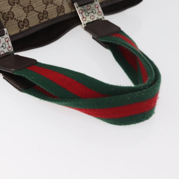 GUCCI GG Canvas Web Sherry Lijn Handtas Beige 145810 Auth 180354