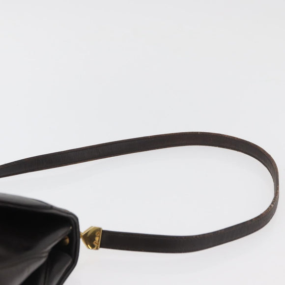 Christian Dior Handtasche Kalbsleder 2way Dunkelbraun Gold Original 180355