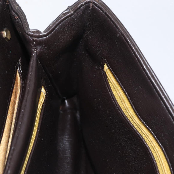Christian Dior Handtasche Kalbsleder 2way Dunkelbraun Gold Original 180355