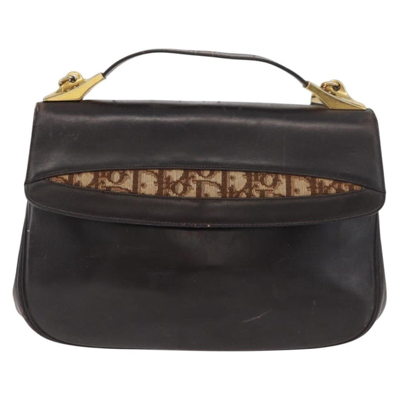 Christian Dior Handtasche Kalbsleder 2way Dunkelbraun Gold Original 180355