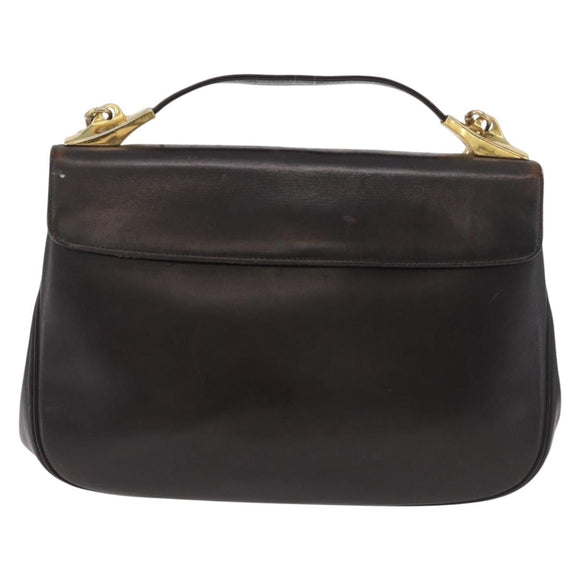 Christian Dior Handtasche Kalbsleder 2way Dunkelbraun Gold Original 180355
