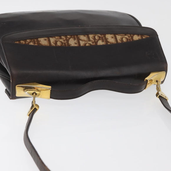 Christian Dior Handtasche Kalbsleder 2way Dunkelbraun Gold Original 180355