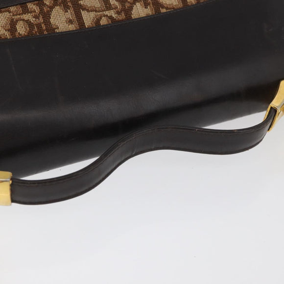 Christian Dior Handtasche Kalbsleder 2way Dunkelbraun Gold Original 180355