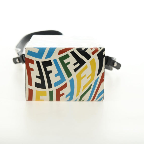FENDI Zucca Canvas Vertigo Shoulder Bag PVC Multicolor Silver Auth 180356M