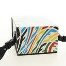 FENDI Zucca Canvas Vertigo Shoulder Bag PVC Multicolor Silver Auth 180356M-19
