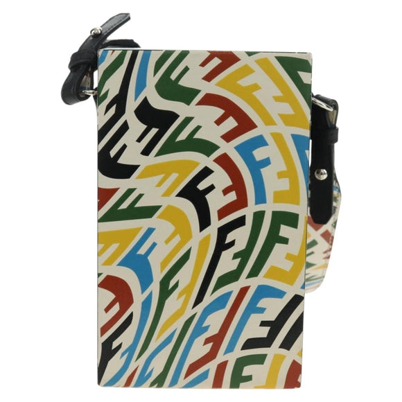 FENDI Zucca Canvas Vertigo Shoulder Bag PVC Multicolor Silver Auth 180356M