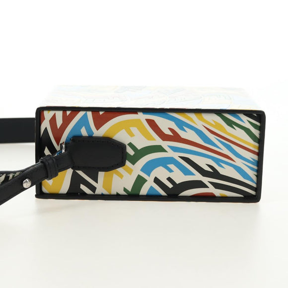 FENDI Zucca Canvas Vertigo Shoulder Bag PVC Multicolor Silver Auth 180356M
