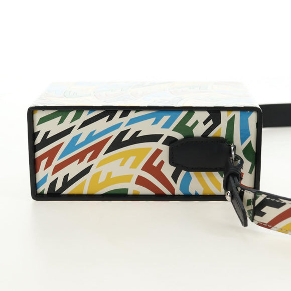 FENDI Zucca Canvas Vertigo Shoulder Bag PVC Multicolor Silver Auth 180356M