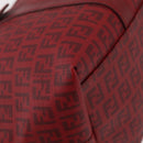 FENDI Zucchino Canvas Tragetasche PVC Rot Gold Auth 180357A-12