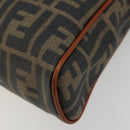 FENDI Zucca Canvas Shoulder Bag PVC Black Brown Auth 180358A-14