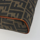 FENDI Zucca Canvas Shoulder Bag PVC Black Brown Auth 180358A-15