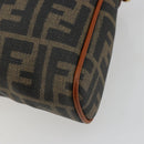 FENDI Zucca Canvas Shoulder Bag PVC Black Brown Auth 180358A-16