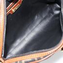 FENDI Zucca Canvas Shoulder Bag PVC Black Brown Auth 180358A-11